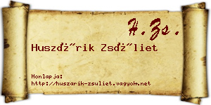 Huszárik Zsüliet névjegykártya
